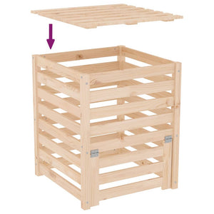 Kompostlåda 63,5x63,5x77,5 cm massiv furu