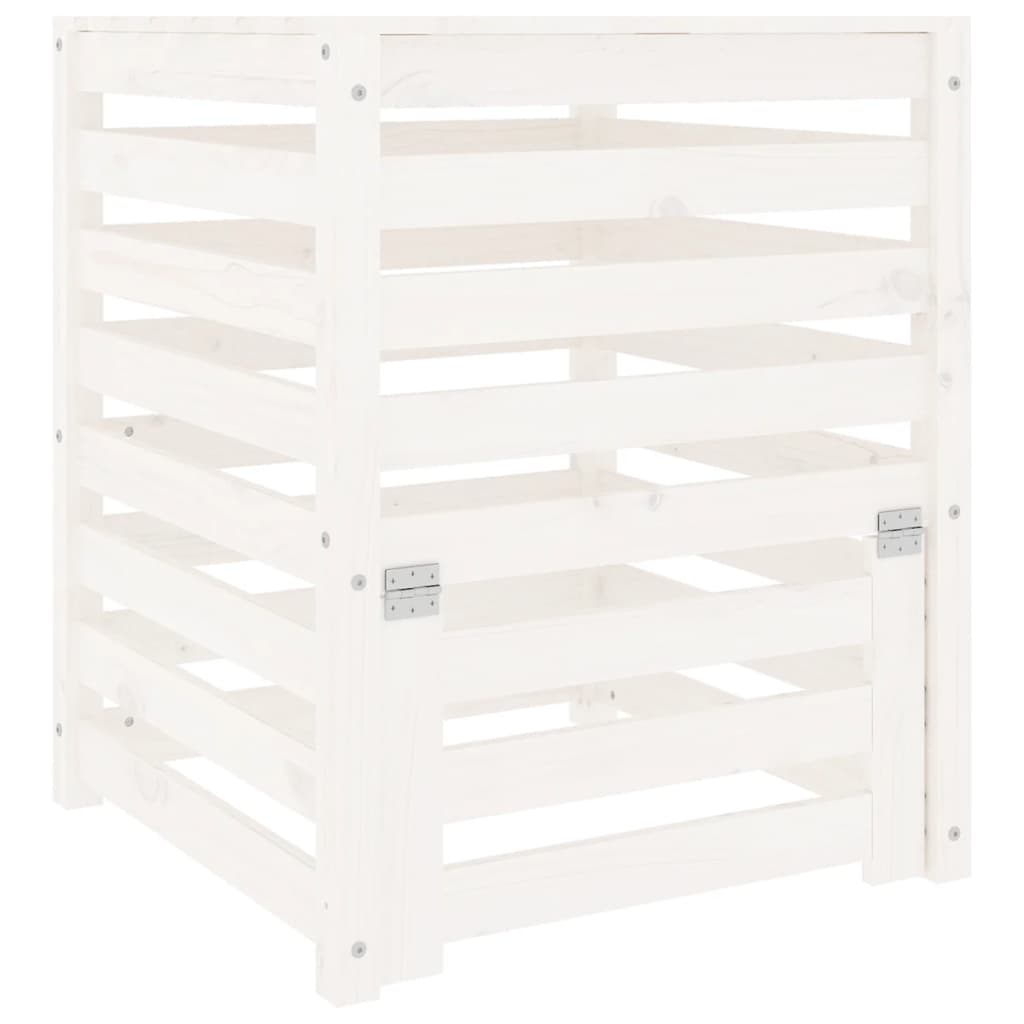 Kompostlåda vit 63,5x63,5x77,5 cm massiv furu