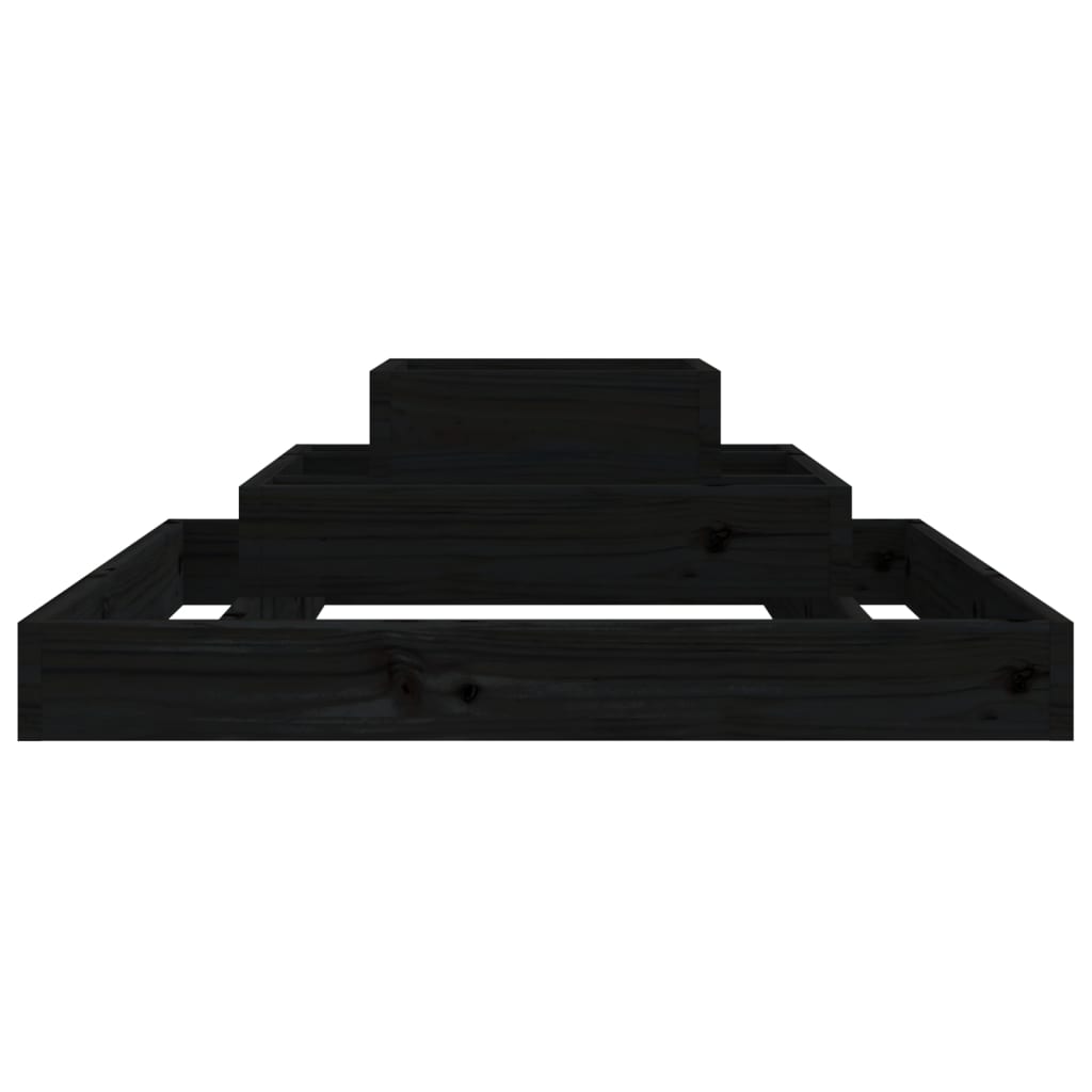 Odlingslåda svart 80x80x27 cm massiv furu