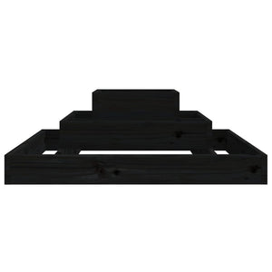 Odlingslåda svart 80x80x27 cm massiv furu