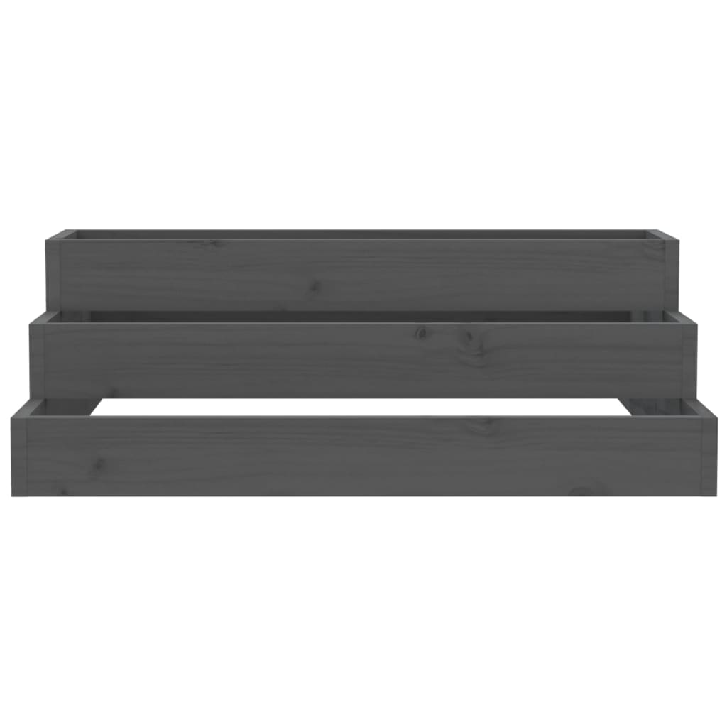 Odlingslåda grå 80x80x27 cm massiv furu