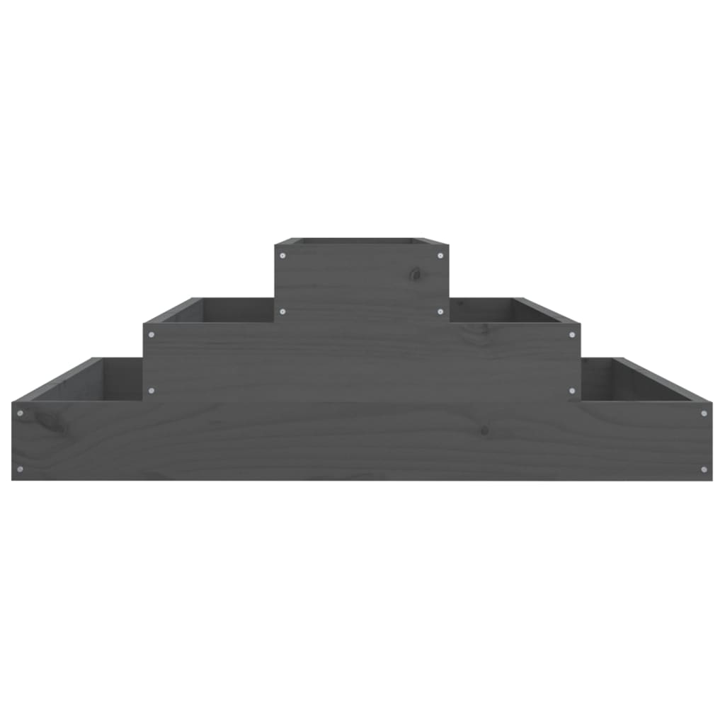 Odlingslåda grå 80x80x27 cm massiv furu