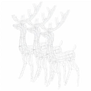 Juldekoration renar akryl 3 st 120 cm blå