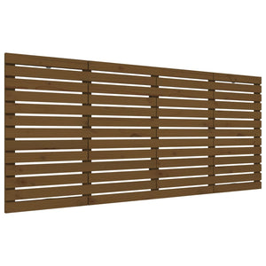 Väggmonterad huvudgavel honungsbrun 206x3x91,5 cm massiv furu