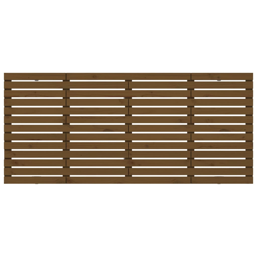 Väggmonterad huvudgavel honungsbrun 206x3x91,5 cm massiv furu