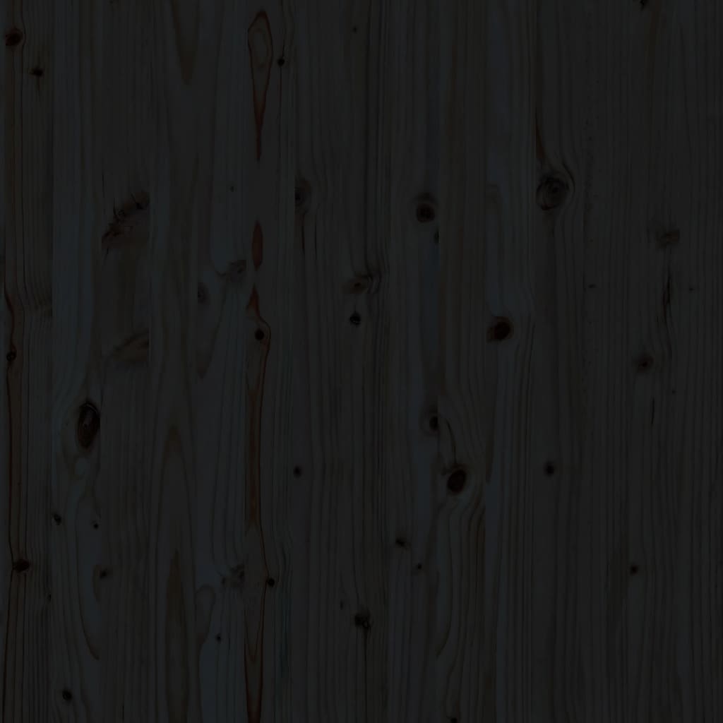 Väggmonterad huvudgavel svart 96x3x91,5 cm massiv furu