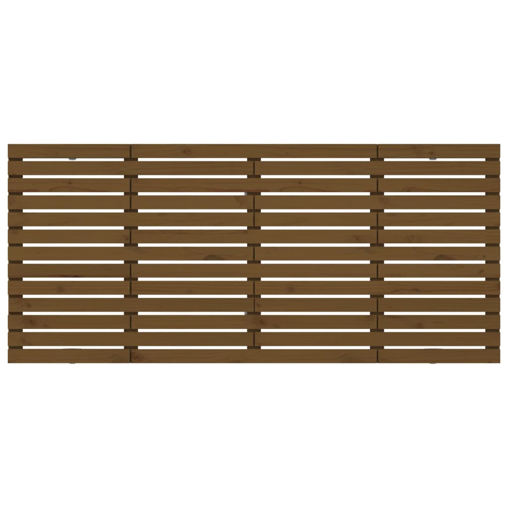 Väggmonterad huvudgavel honungsbrun 166x3x91,5 cm massiv furu