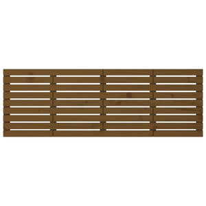 Väggmonterad huvudgavel honungsbrun 206x3x63 cm massiv furu