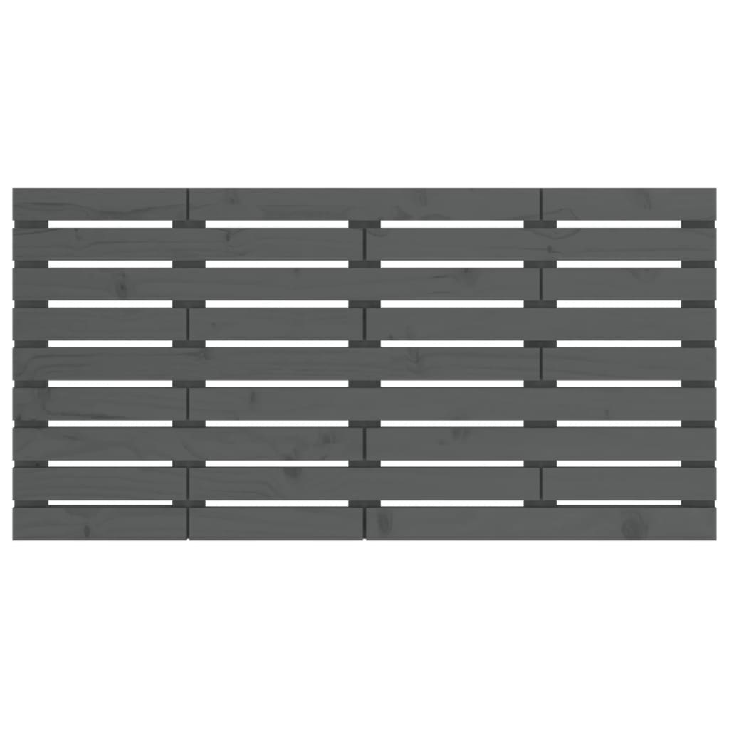 Väggmonterad huvudgavel grå 126x3x63 cm massiv furu