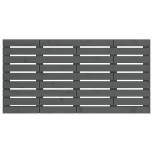 Väggmonterad huvudgavel grå 126x3x63 cm massiv furu