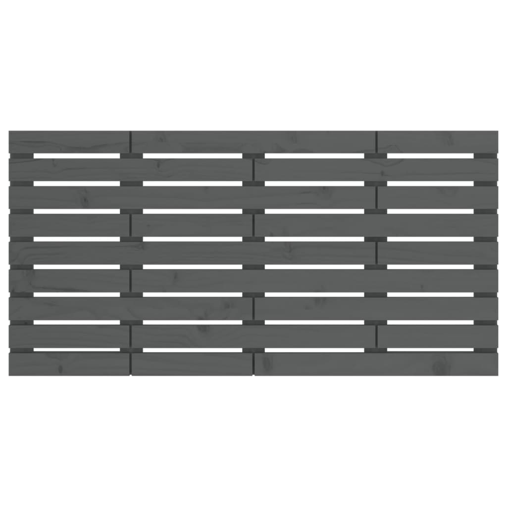 Väggmonterad huvudgavel grå 141x3x63 cm massiv furu