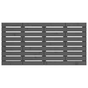 Väggmonterad huvudgavel grå 141x3x63 cm massiv furu