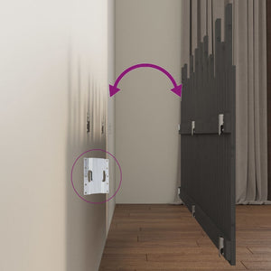 Väggmonterad huvudgavel grå 204x3x80 cm massiv furu