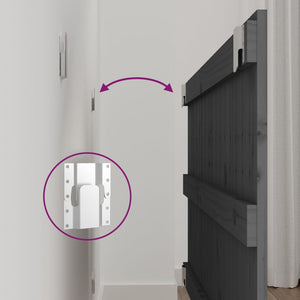 Väggmonterad huvudgavel grå 108x3x60 cm massiv furu