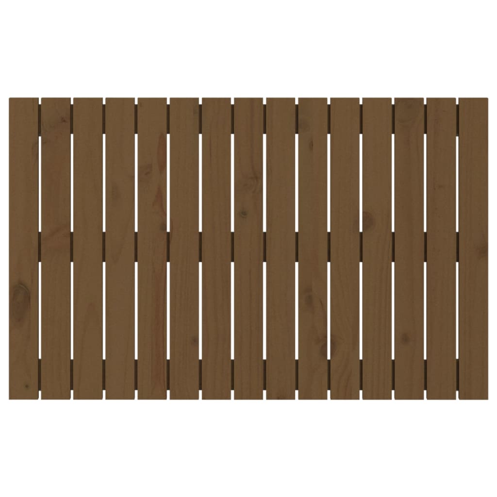 Väggmonterad huvudgavel honungsbrun 95,5x3x60 cm massiv furu