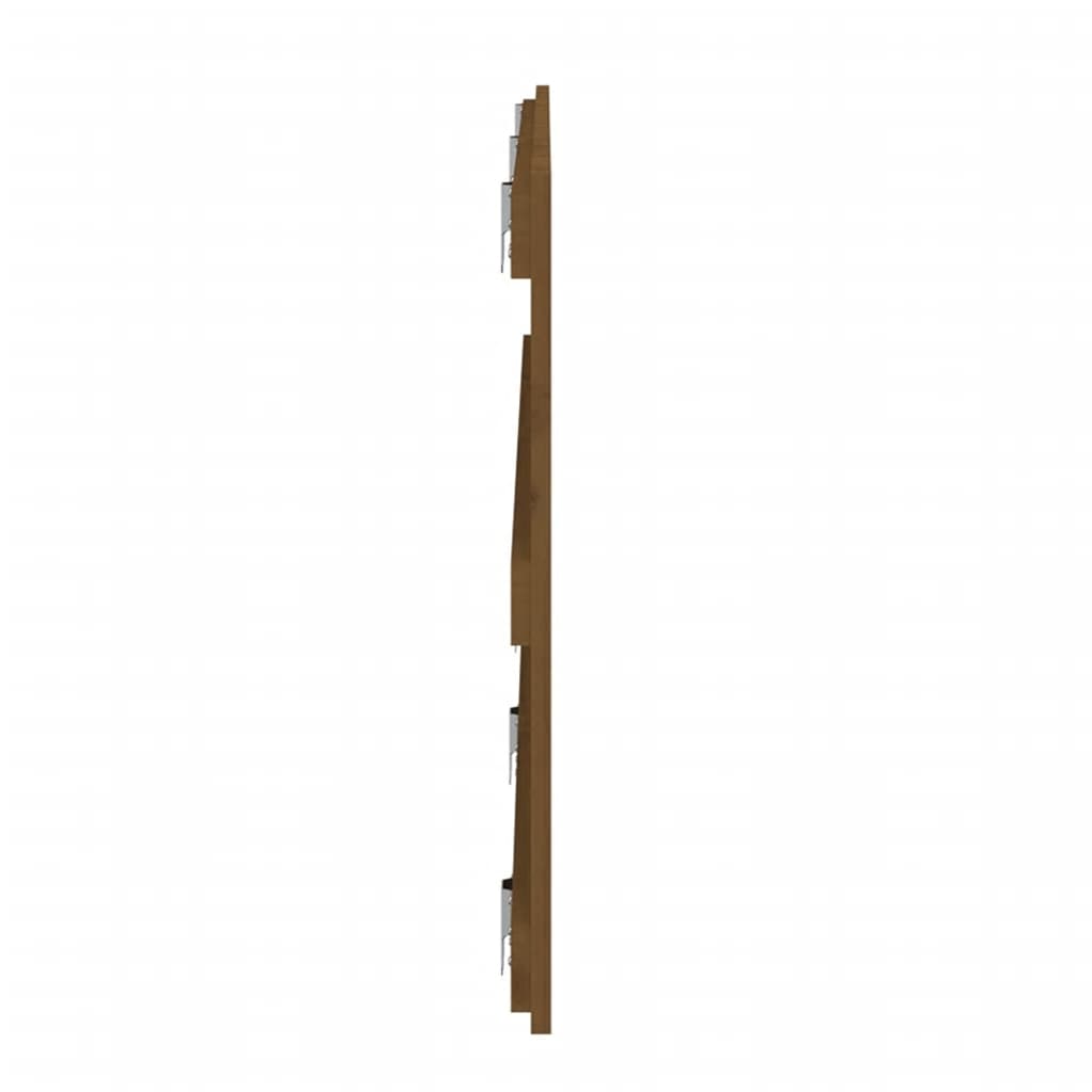 Väggmonterad huvudgavel honungsbrun 185x3x60 cm massiv furu