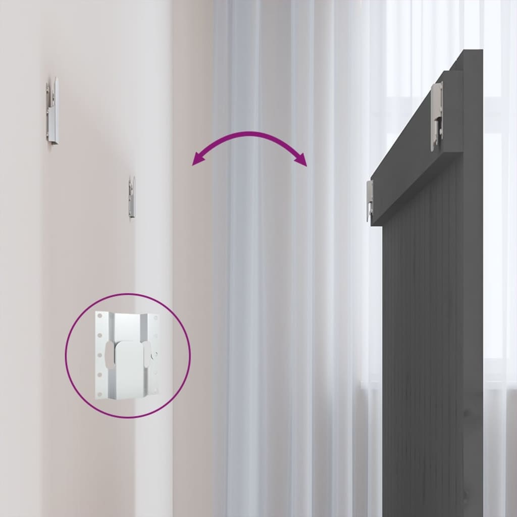 Väggmonterad huvudgavel grå 108x3x90 cm massiv furu