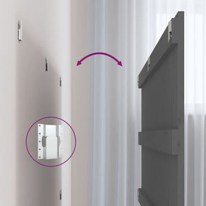 Väggmonterad huvudgavel grå 204x3x90 cm massiv furu