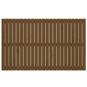 Väggmonterad huvudgavel honungsbrun 147x3x90 cm massiv furu