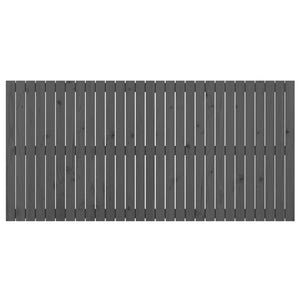 Väggmonterad huvudgavel grå 185x3x90 cm massiv furu