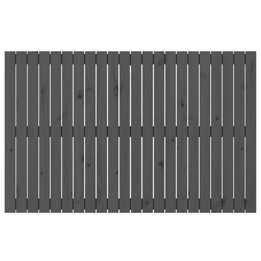 Väggmonterad huvudgavel grå 140x3x90 cm massiv furu