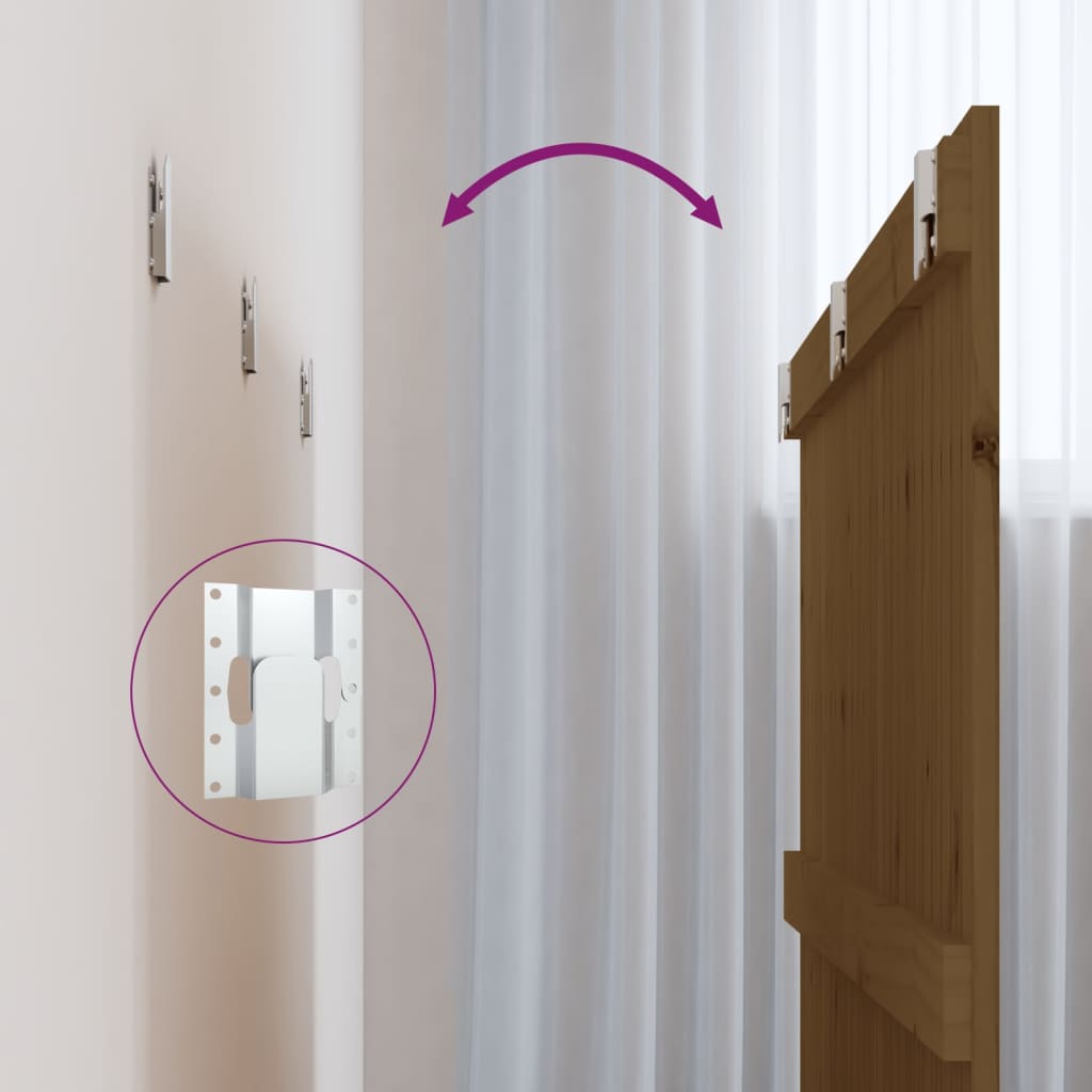 Väggmonterad huvudgavel honungsbrun 140x3x90 cm massiv furu