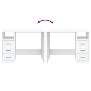 Skrivbord med lådor vit 102x50x76 cm konstruerat trä
