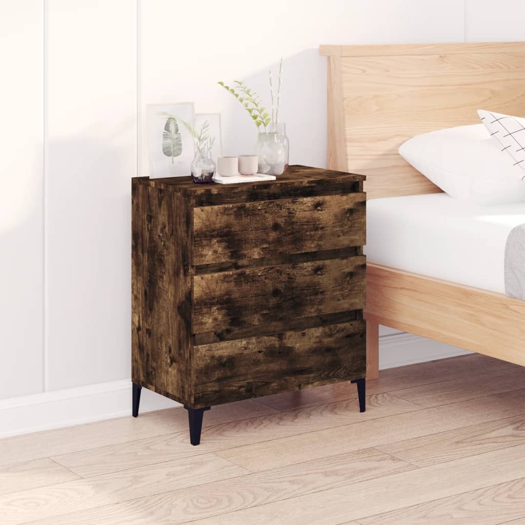 Byrå rökfärgad ek 60x35x70 cm konstruerat trä