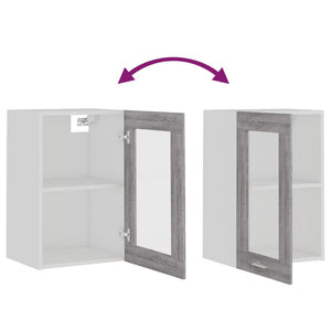 Väggskåp glas “Lyon” grå sonoma 40x31x60 cm konstruerat trä