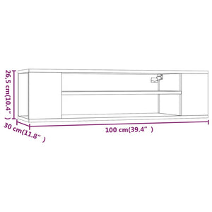 Väggmonterad tv-bänk rökfärgad ek 100x30x26,5cm konstruerat trä