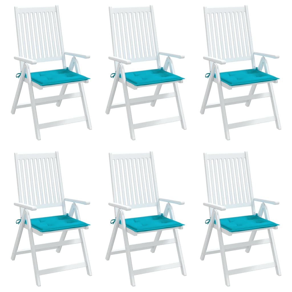 Stolsdynor 6 st turkos 40x40x4 cm tyg