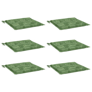 Stolsdynor 6 st bladmönster 50x50x4 cm tyg