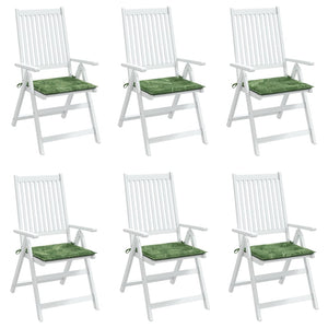 Stolsdynor 6 st bladmönster 50x50x4 cm tyg