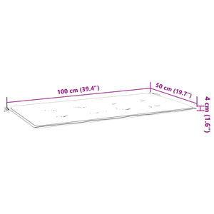 Trädgårdsbänk-kudde Blommor Grön 100 x 50 x 4 cm Oxford tyg