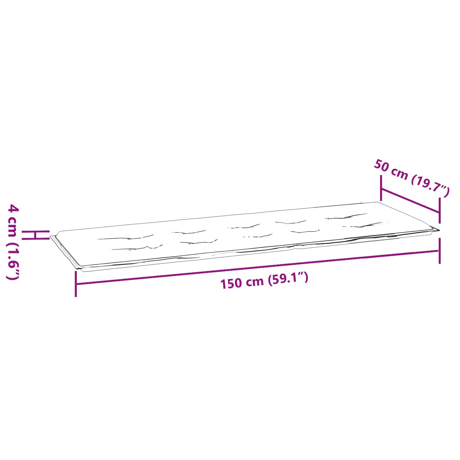 Trädgårdsbänk-kudde Blommor Grön 150 x 50 x 4 cm Oxford tyg