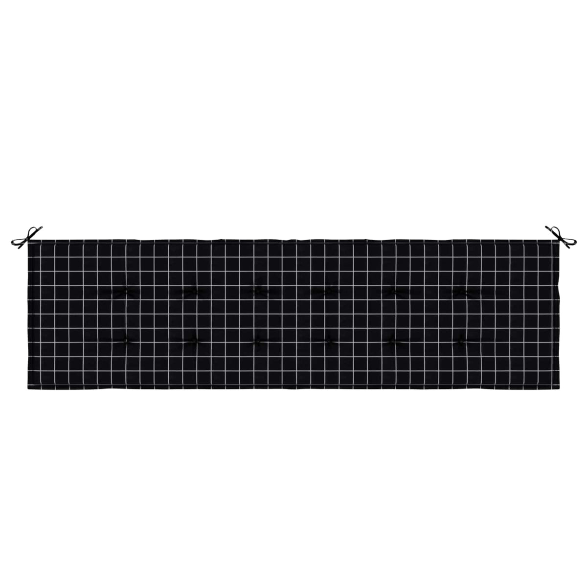 Bänk kudde Oxford Tyg Svart Rutigt 180 x 50 x 3 cm