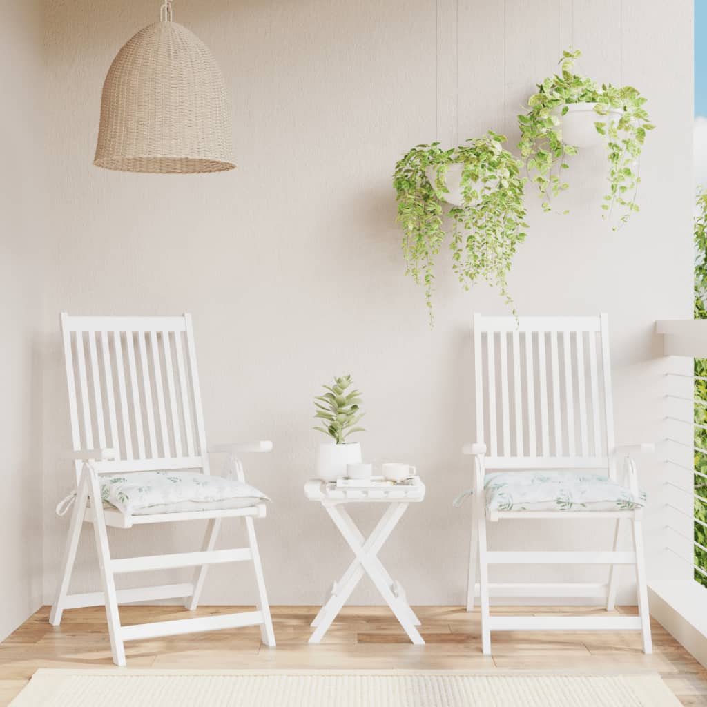 Stolsdynor 2 st bladmönster 40x40x7 cm tyg