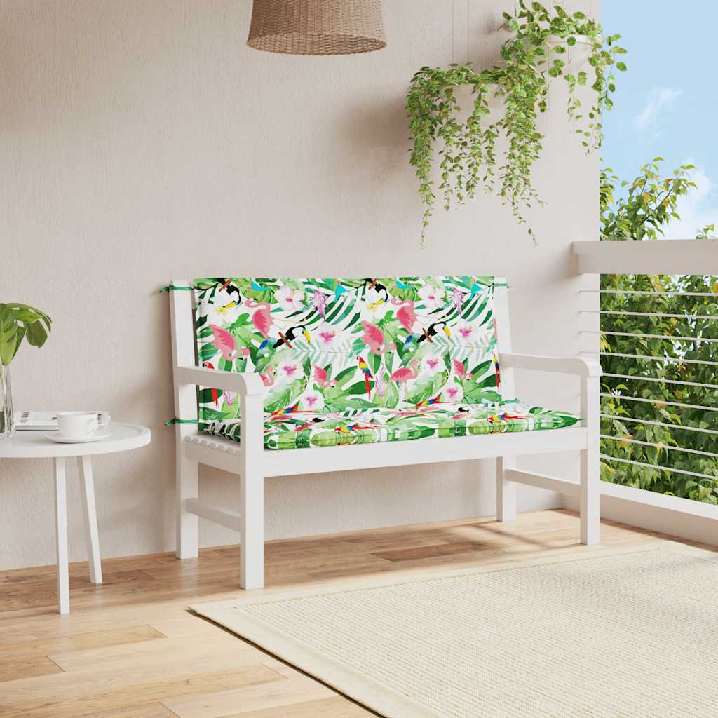 Bänkdynor 2 st flerfärgad 120x50x7 cm tyg