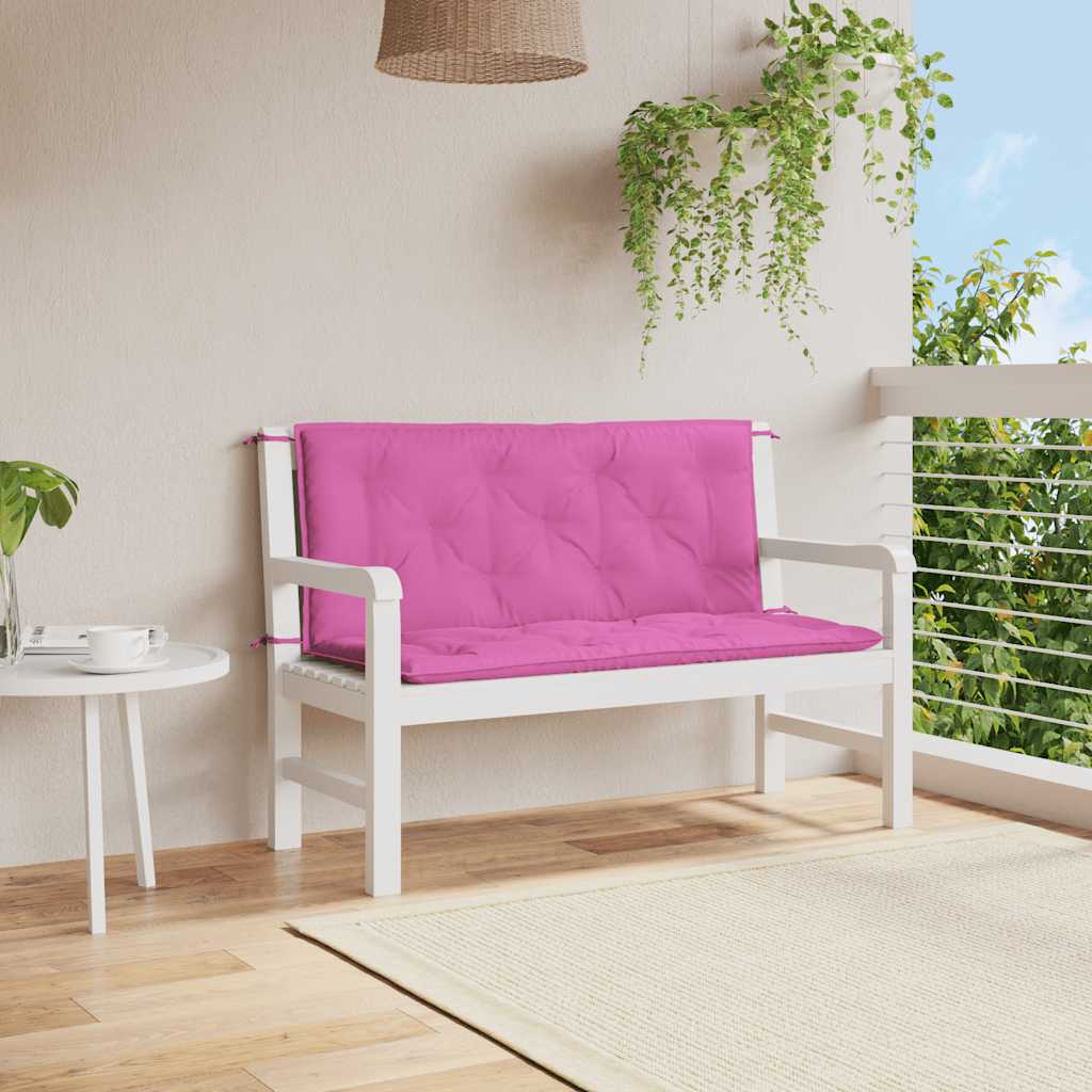 Bänkdynor 2 st rosa 120x50x7 cm tyg
