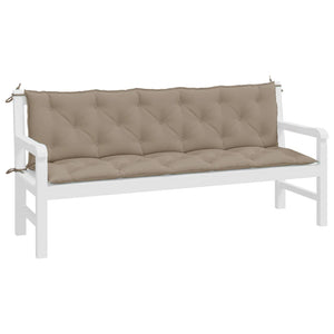 Bänkdynor för trädgården 2st Taupe 180x50x7cm oxfordtyg
