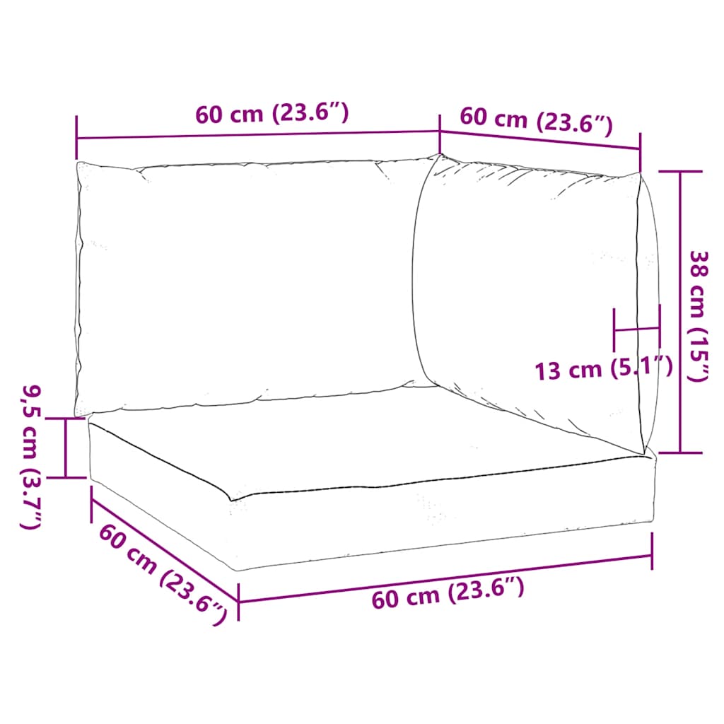 Palldynor 3 st grå oxfordtyg