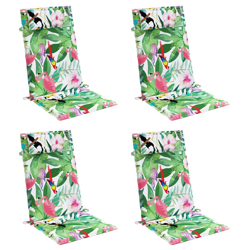 Stolsdynor för stolar med hög rygg 4 st flerfärgad oxfordtyg