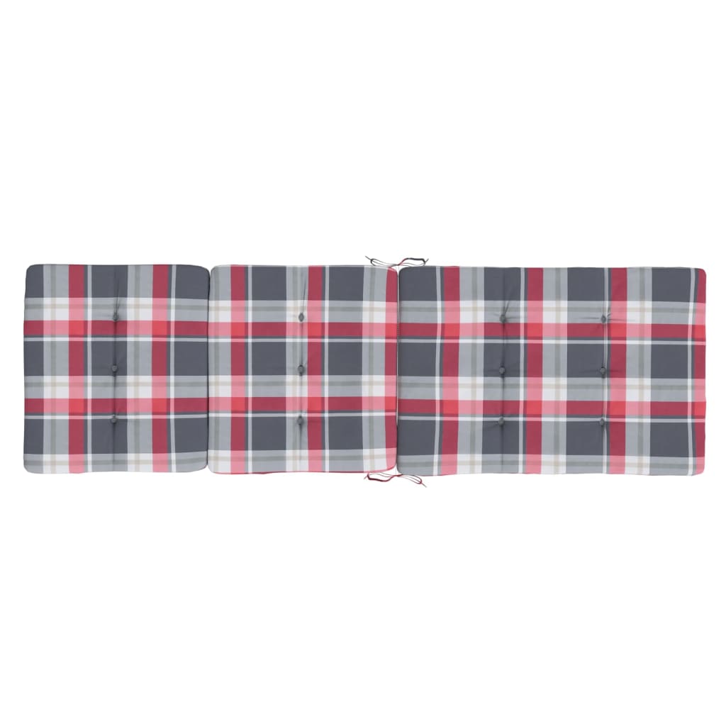 Stolsdynor för däckstolar 2 st rödrutig oxfordtyg