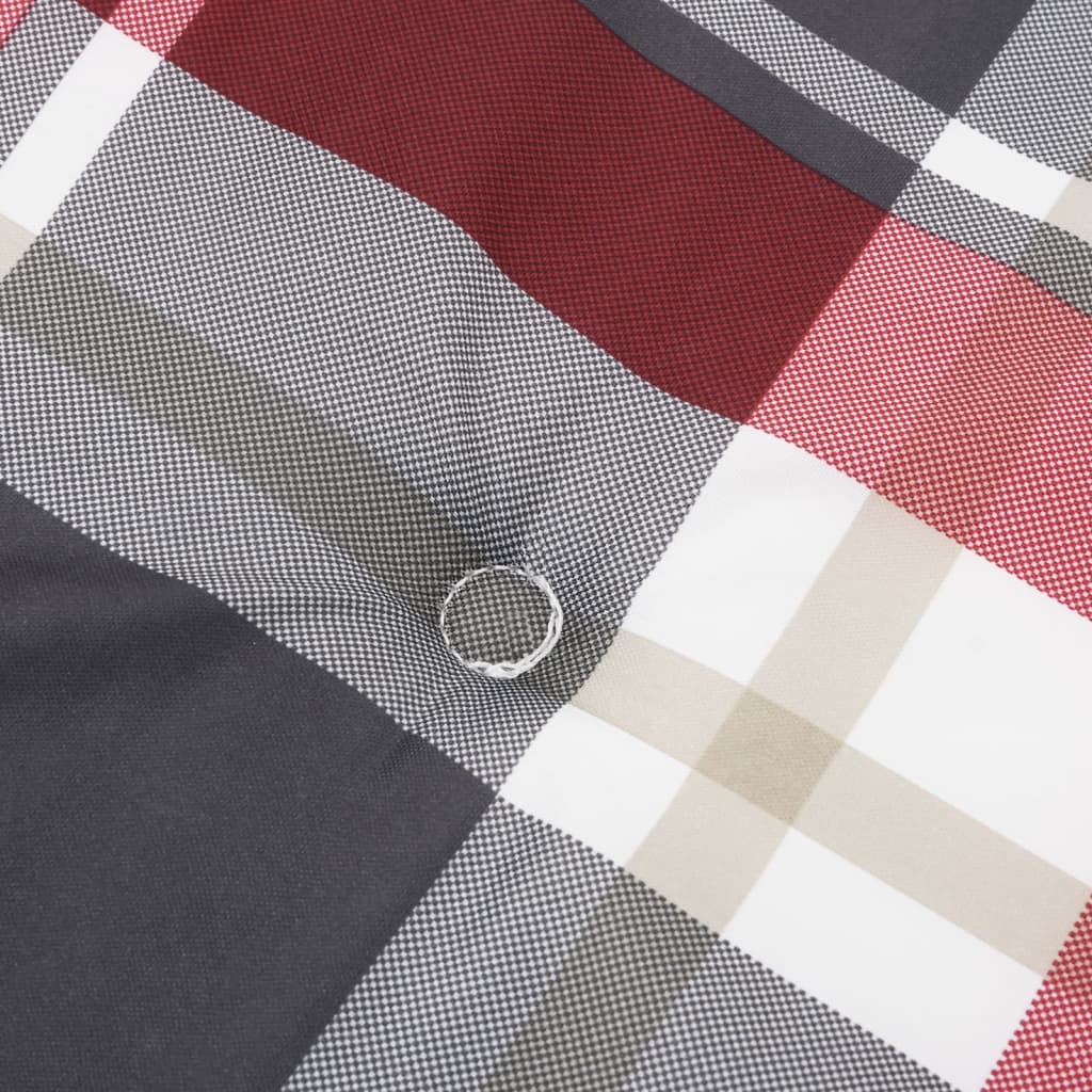 Stolsdynor för däckstolar 2 st rödrutig oxfordtyg