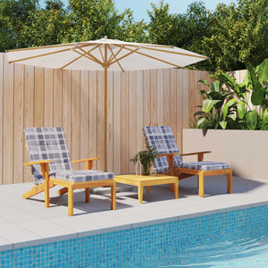 Stolsdynor för däckstolar 2 st grårutig oxfordtyg