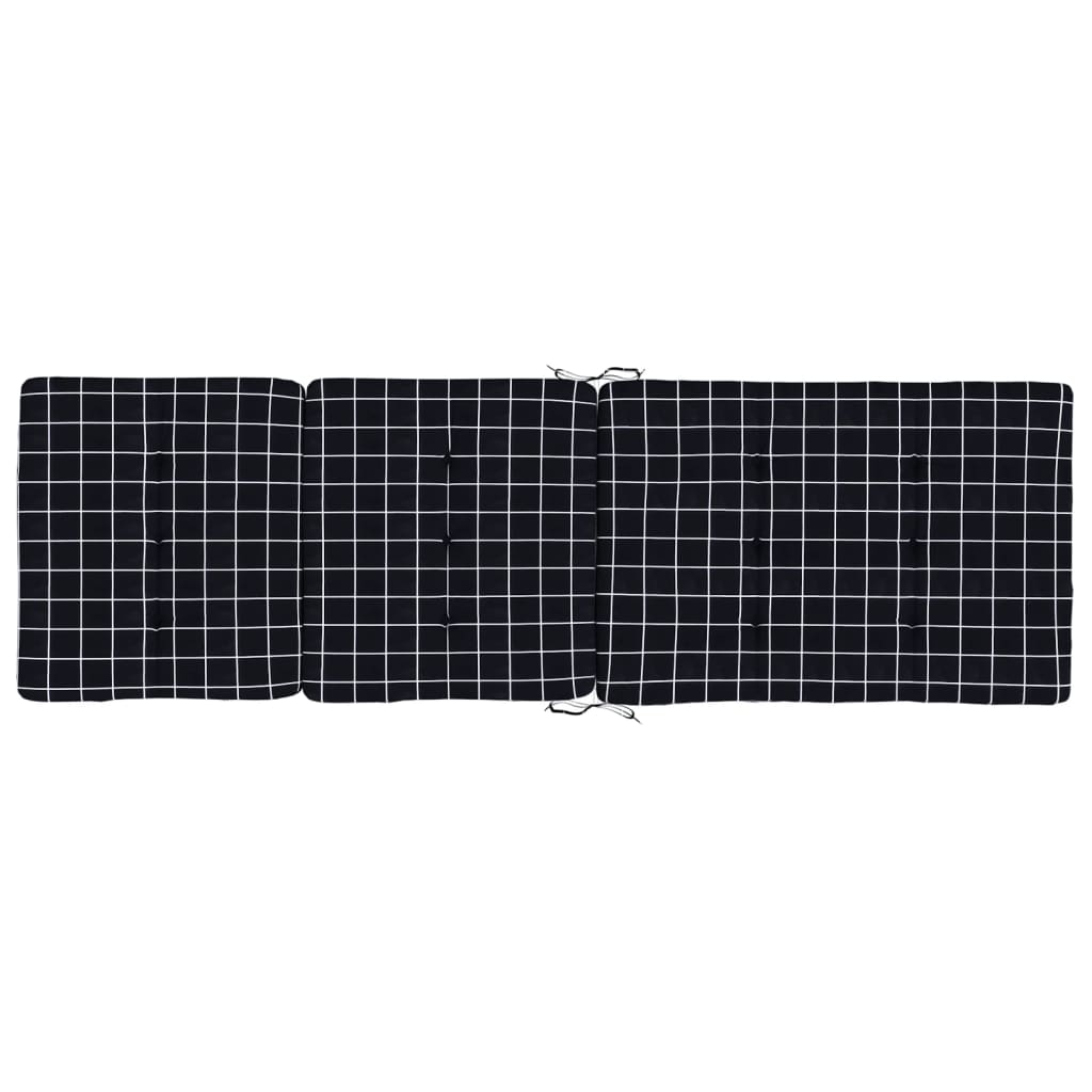 Stolsdynor för däckstolar 2 st svartrutig oxfordtyg