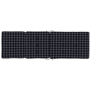 Stolsdynor för däckstolar 2 st svartrutig oxfordtyg