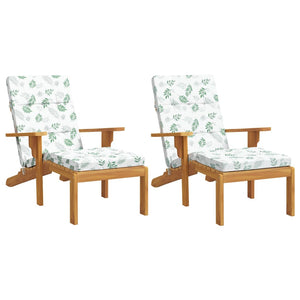 Stolsdynor för däckstolar 2 st bladmönster oxfordtyg