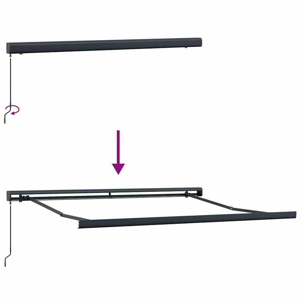 Markis infällbar gul och vit 3x2,5 m tyg&aluminium