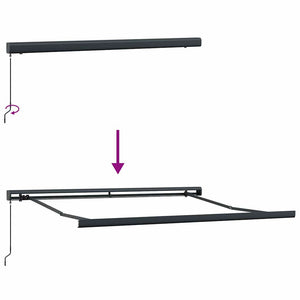 Markis infällbar gul och vit 3x2,5 m tyg&aluminium
